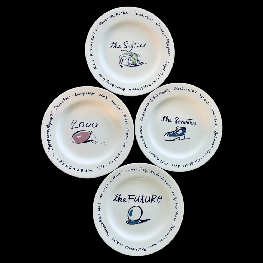 Pottery Barn Millennium Series Decades Salad/Dessert Plates Set (B) of 4